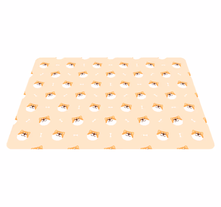 Tapis vinyle animal tête de chien mignon - TenStickers
