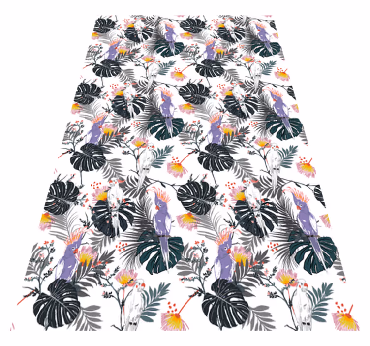 Tapis vinyle animal perroquets rouges et violets - TenStickers
