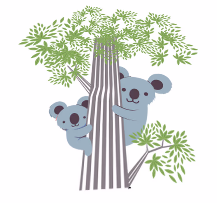 Tapis vinyle animal koalas sur un arbre - TenStickers