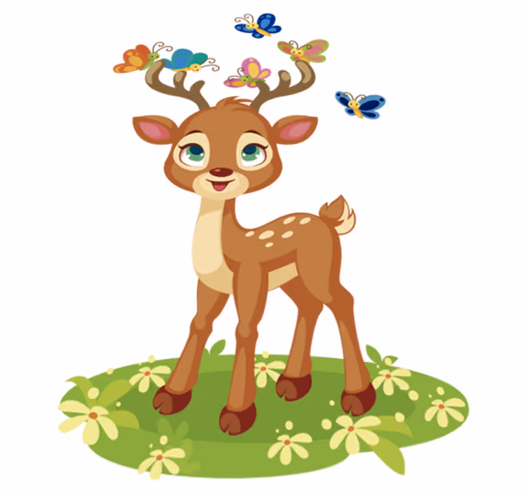 Tapis vinyle animal cerf en dessin animé mignon - TenStickers
