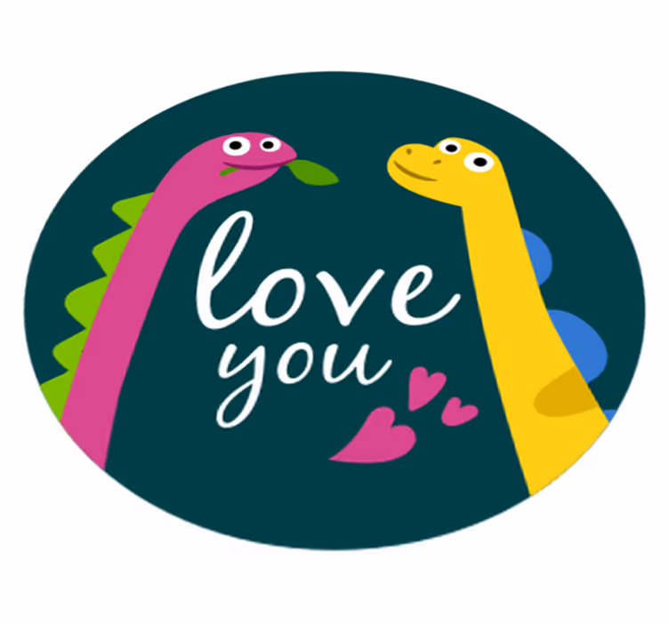 Tapis vinyle animal amour de dinosaure mignon - TenStickers