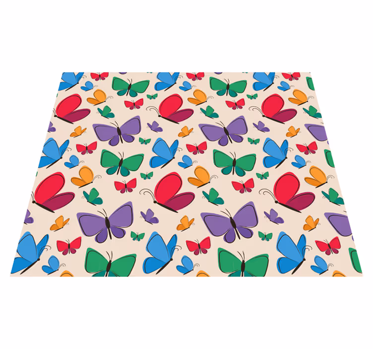 Tapis vinyle animal éléments de papillon vivants - TenStickers