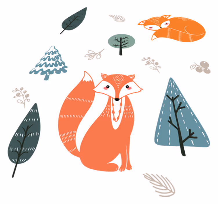 Tapis vinyle animal designs de renard fantaisiste - TenStickers
