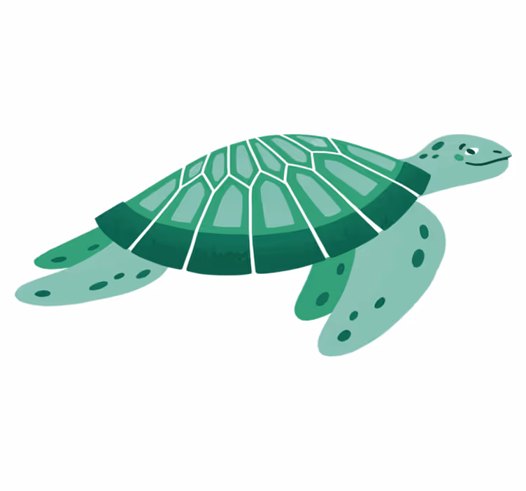 Tapis vinyle animal art de la tortue ludique - TenStickers
