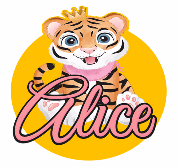 Tapis vinyle animal illustration de tigre mignon - TenStickers