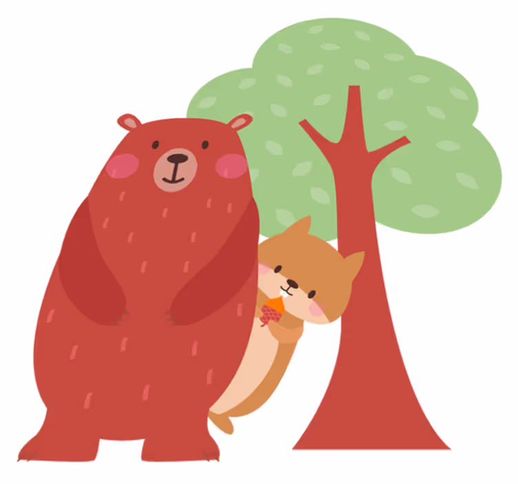 Tapis vinyle animal ourson compagnon amusant - TenStickers