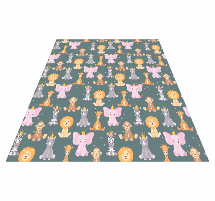 Tapis vinyle animal traits animaux charmants - TenStickers