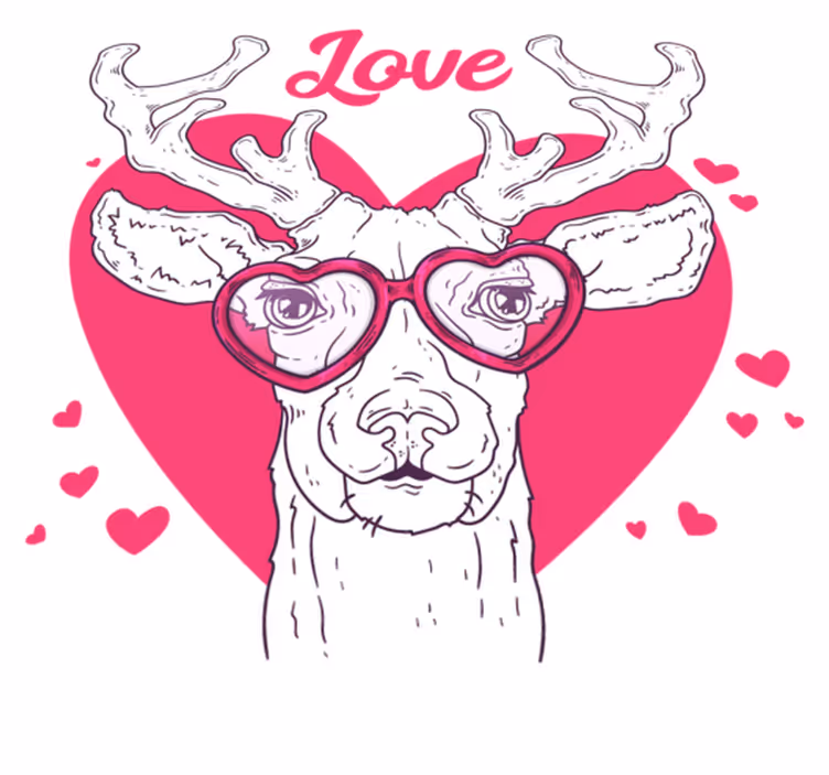 Tapis vinyle animal amour des cerfs - TenStickers