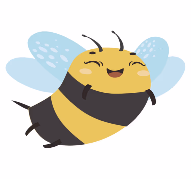 Tapis vinyle animal abeille joyeuse volante - TenStickers