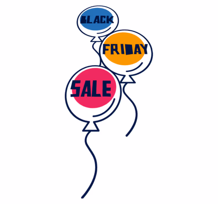 Tapis vinyle black friday ballons d'air colorés - TenStickers