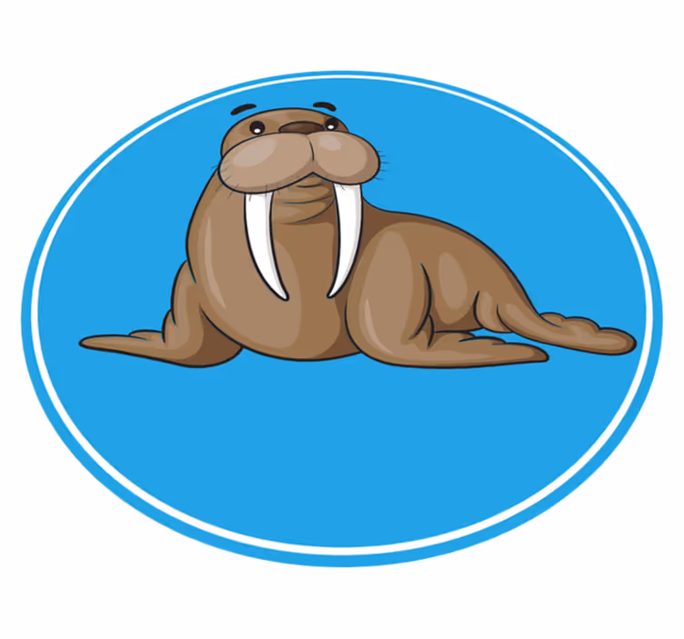 Tapis vinyle animal personnage mignon de morse - TenStickers
