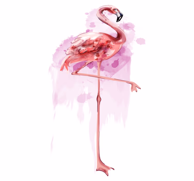 Tapis vinyle animal silhouette de flamant élégant - TenStickers