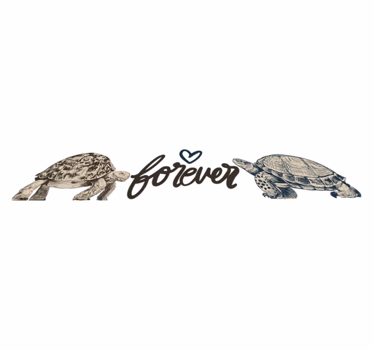 Tapis vinyle animal citation d'amour éternelle tortues - TenStickers