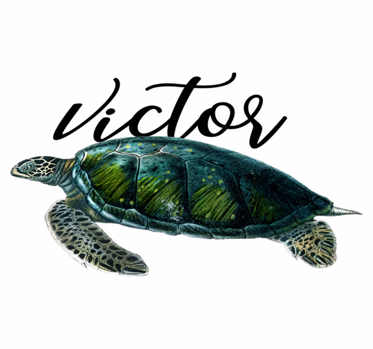 Tapis vinyle animal design tortue personnalisable - TenStickers