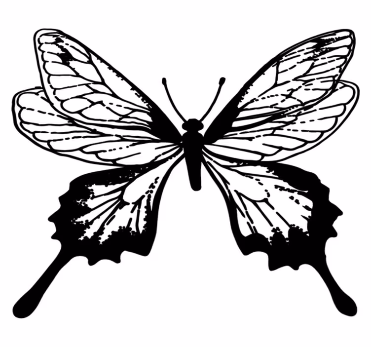 Tapis vinyle animal silhouette de papillon gracieux - TenStickers