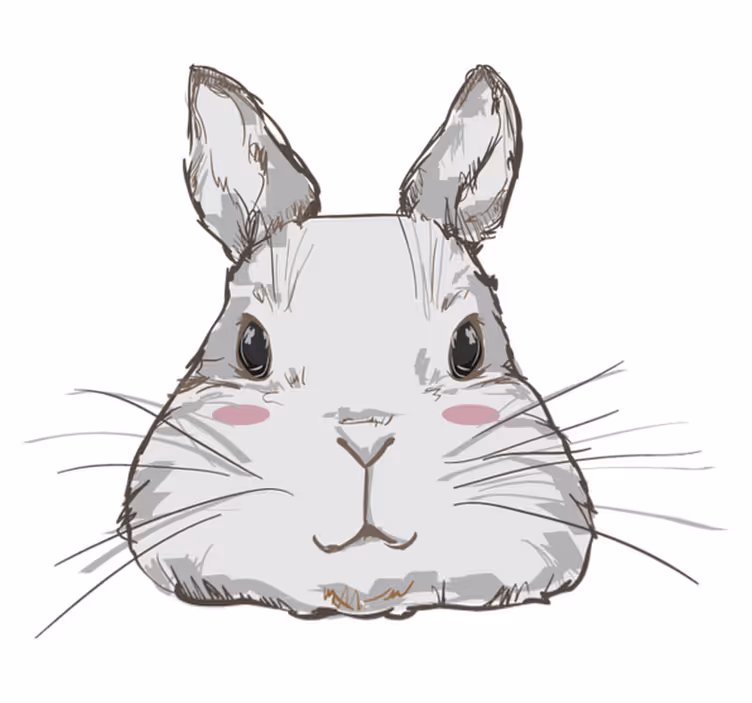 Tapis vinyle animal tête de lapin mignon - TenStickers