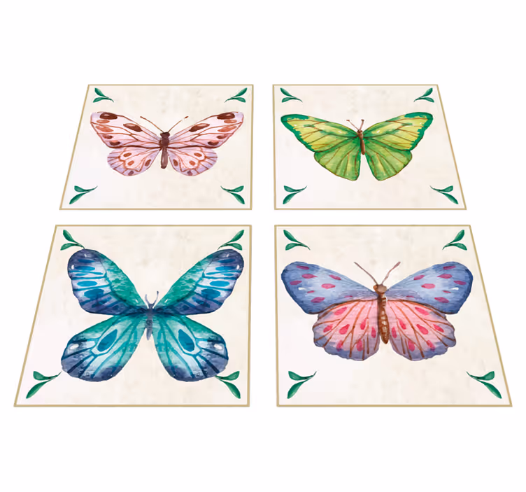 Tapis vinyle animal motifs de papillons éclatants - TenStickers