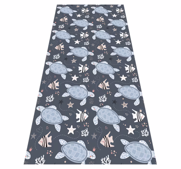 Tapis vinyle animal tortues et poissons sous la mer - TenStickers