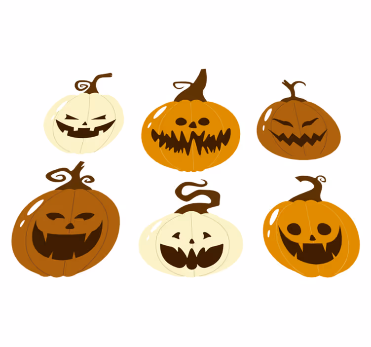 Tapis vinyle pour halloween kit de citrouilles effrayantes - TenStickers