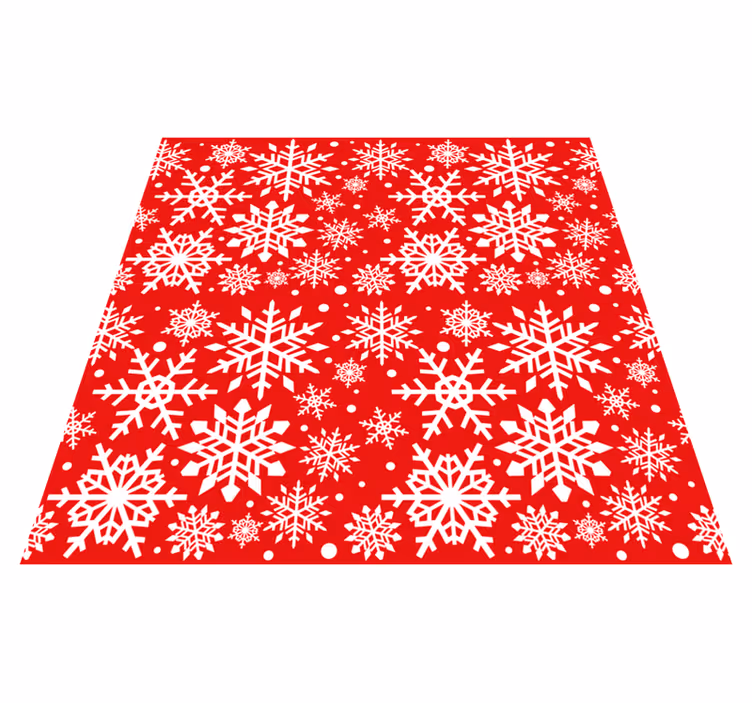 Tapis vinyle noël flocons rouges décoratifs - TenStickers