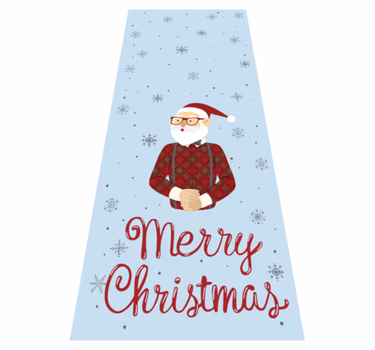 Tapis vinyle noël noël hipster heureux - TenStickers