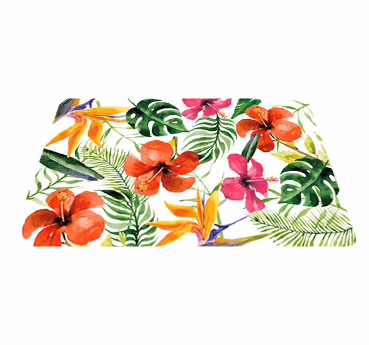 Tapis vinyle plantes monstera coloré - TenStickers