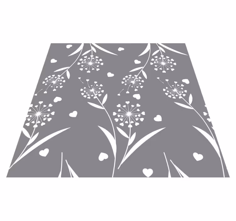 Tapis vinyle plantes pissenlits blancs - TenStickers
