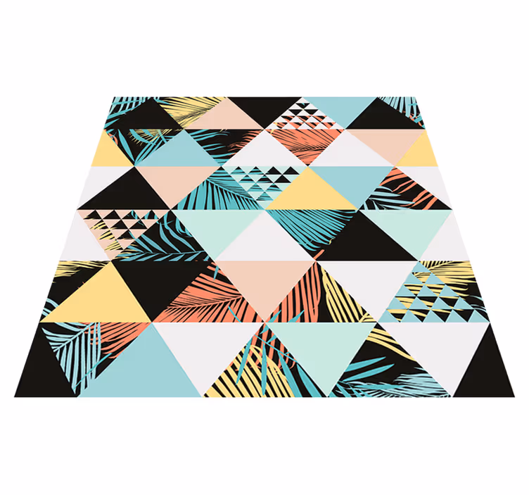 Tapis vinyle plantes triangles tropicaux - TenStickers