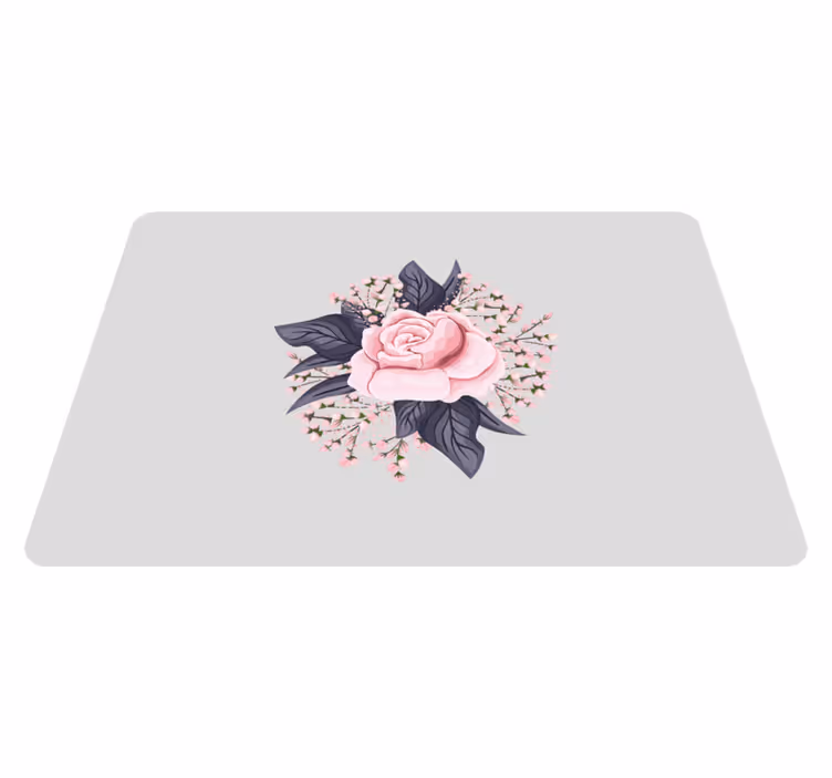 Tapis vinyle plantes design floral incroyable en rose - TenStickers