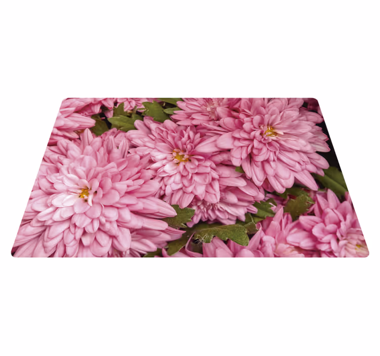 Tapis vinyle plantes fleurs roses de printemps - TenStickers