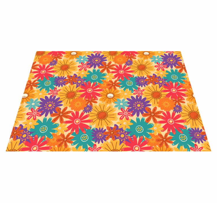Tapis vinyle plantes lot de fleurs - TenStickers