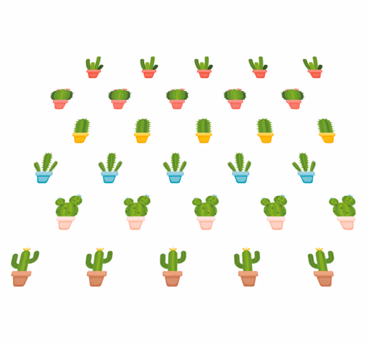Tapis vinyle plantes motifs cactus - TenStickers