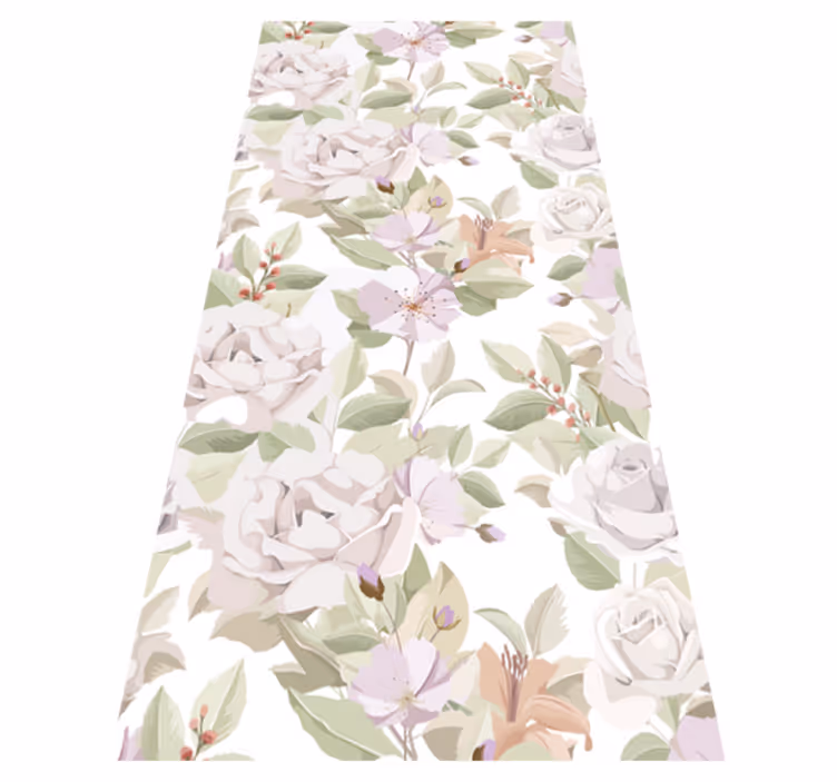 Tapis vinyle plantes motif floral élégant sans couture - TenStickers