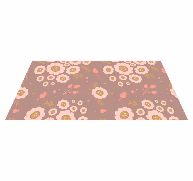 Tapis vinyle plantes motif pastel - TenStickers