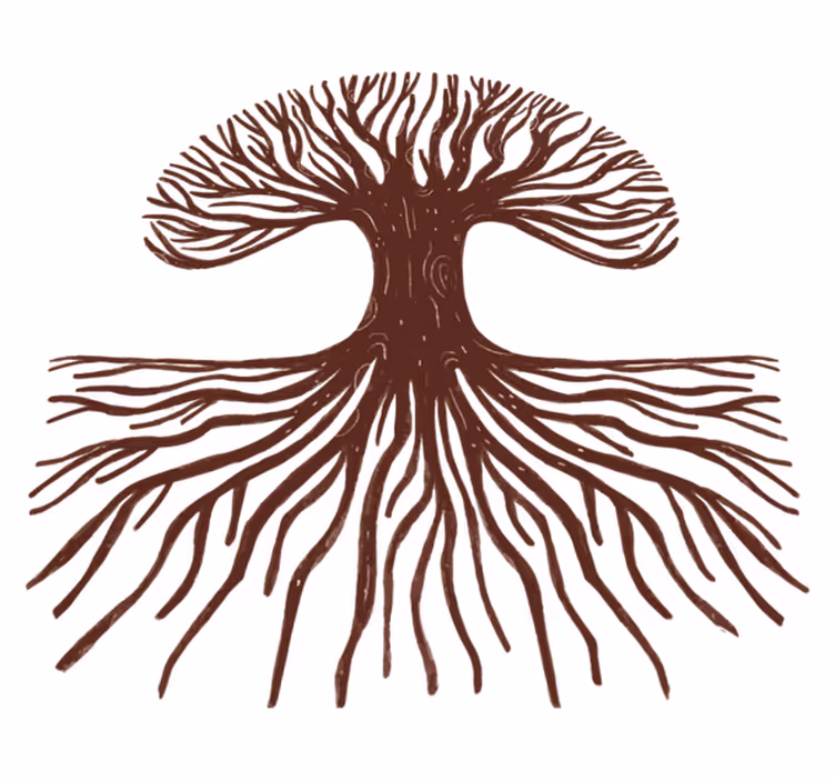 Tapis vinyle plantes arbre de vie racines longues - TenStickers