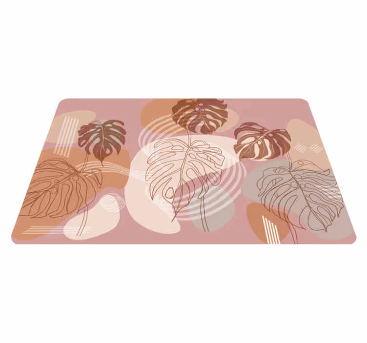 Tapis vinyle plantes croquis de feuilles continu - TenStickers