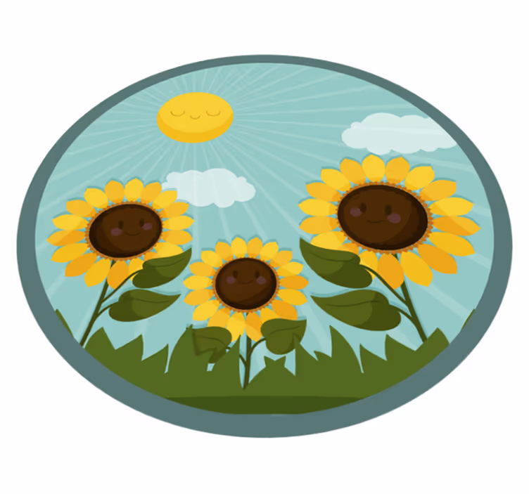 Tapis vinyle plantes fleurs au soleil - TenStickers