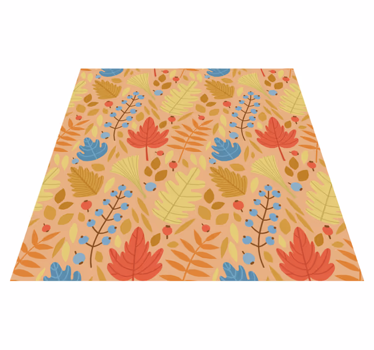 Tapis vinyle plantes design feuilles d'automne mignonnes - TenStickers