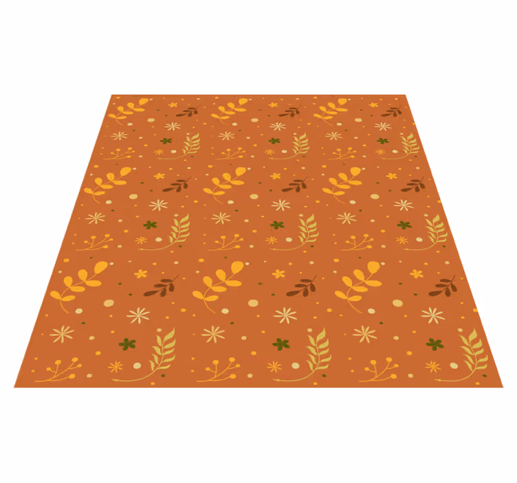 Tapis vinyle plantes design feuillage orange - TenStickers