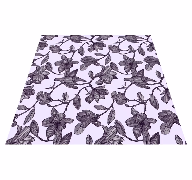 Tapis vinyle plantes design de magnolia mignon - TenStickers