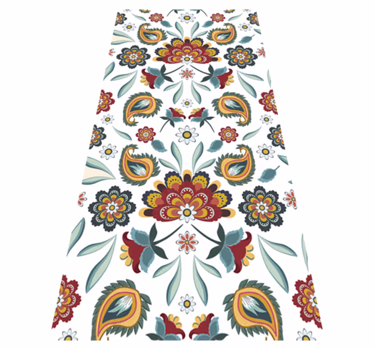 Tapis vinyle plantes style floral ethnique - TenStickers