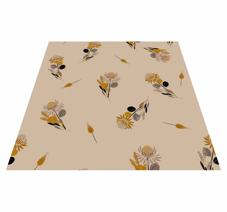 Tapis vinyle salle à manger fleurs vintage - TenStickers