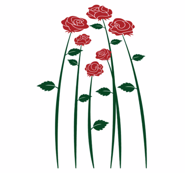 Tapis vinyle salle à manger roses rouges - TenStickers