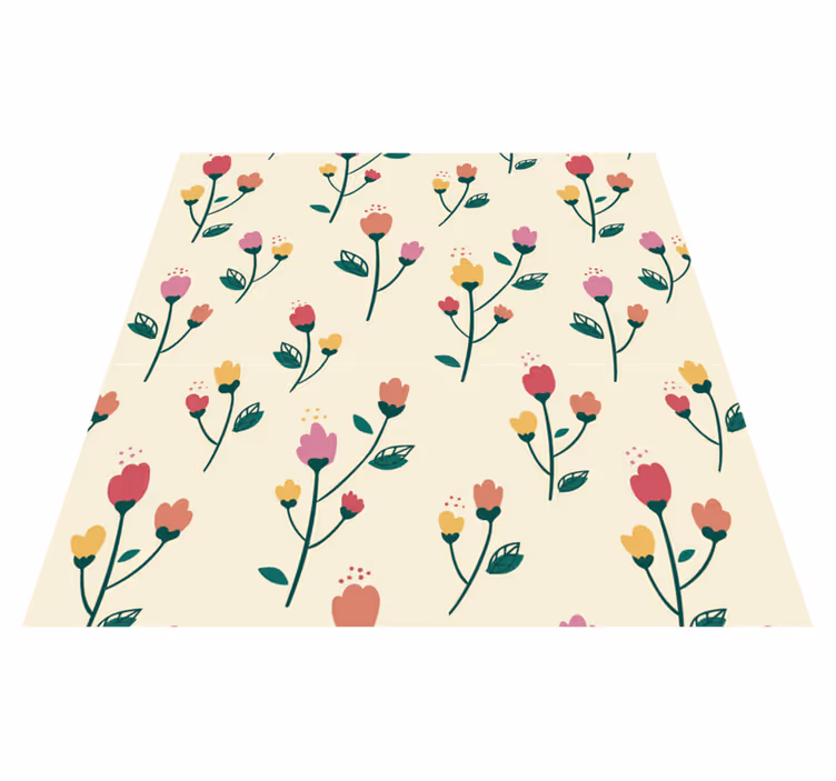 Tapis vinyle plantes coquelicots peint à la main - TenStickers