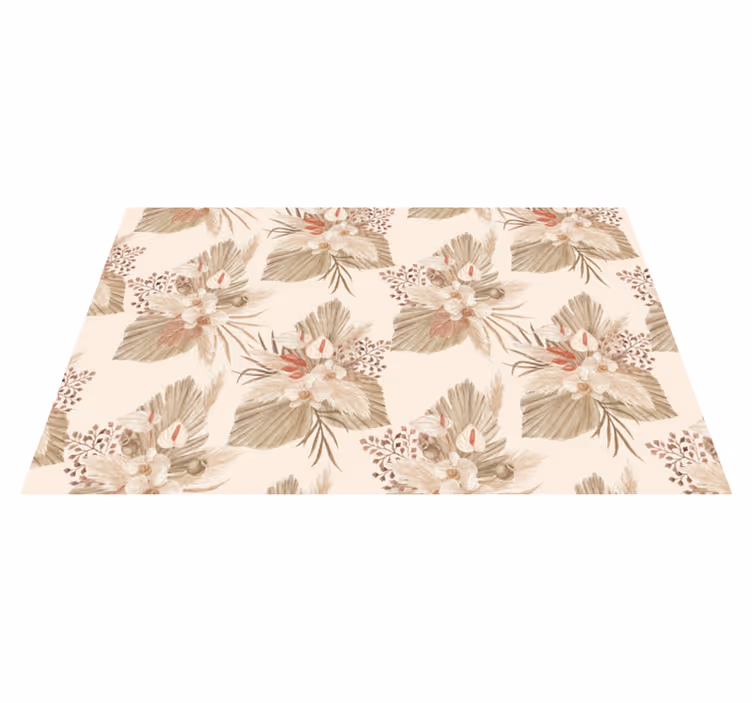 Tapis vinyle plantes fleurs séchées et herbe de la pampa - TenStickers