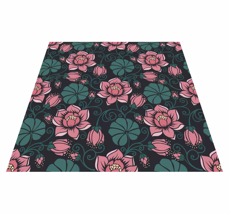 Tapis vinyle plantes grimpantes fleuries - TenStickers