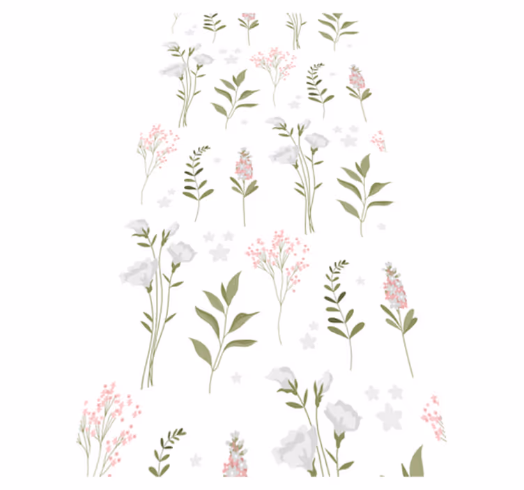 Tapis vinyle plantes motif fleurs sauvages minimaliste - TenStickers