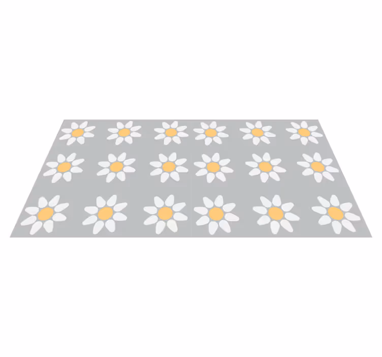 Tapis vinyle plantes motif marguerites - TenStickers