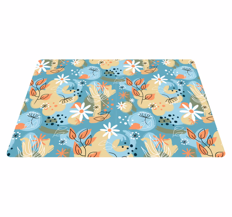 Tapis vinyle plantes fond plat abstrait - TenStickers
