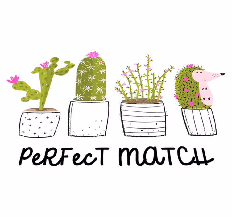 Tapis vinyle plantes harmonie avec les cactus - TenStickers